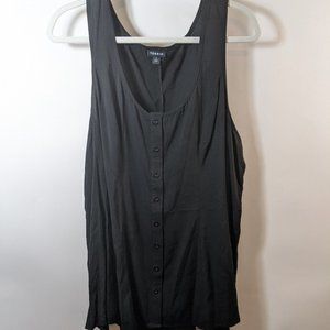 NEW Torrid Black Cotton Button Sleeveless Blouse